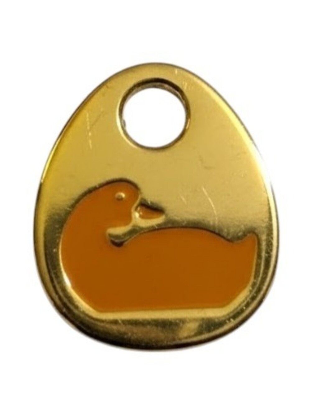 Dooney & Bourke Authentic Vintage Goldtone & Orange Enamel Duck Charm / Pendant